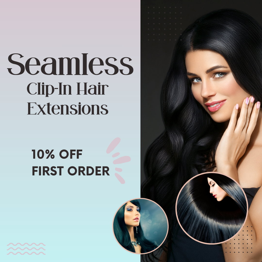 #1 Jet Black Quality Seamless Clip-In Human Hair Extensions